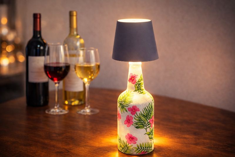 Make Your Own Decoupaged Bottle Lamp - Craft & Sip