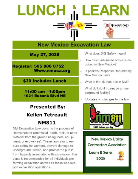 Lunch and Learn - New Mexico One Call Law and Law Changes
