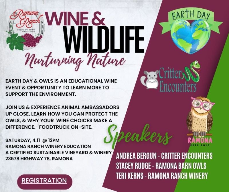 Wine Education & Wildlife Nurturing Nature at Ramona Ranch Winery