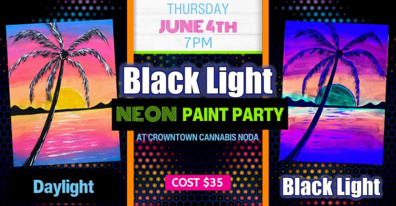 Black Light Neon Paint Party at Crowntown Cannabis NoDa