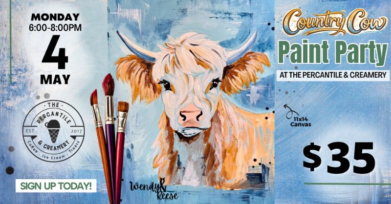 Country Cow Paint Party at The Percantile & Creamery