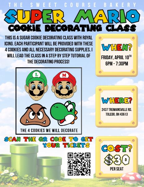 Super Mario Sugar Cookie Decorating Class