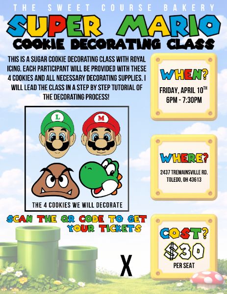 Super Mario Sugar Cookie Decorating Class Super Mario Sugar Cookie Decorating Class