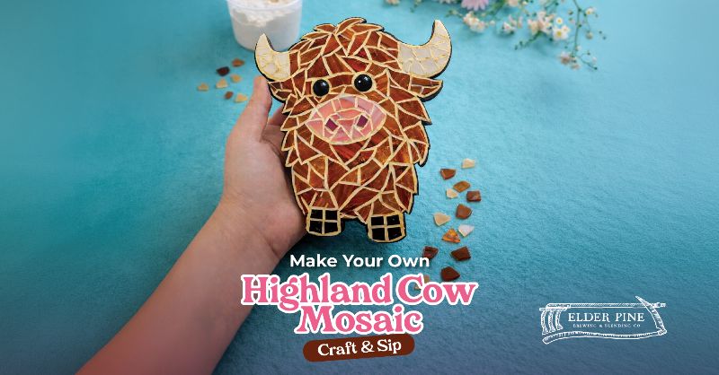 Make Your Own Highland Cow Mosaic - Craft & Sip