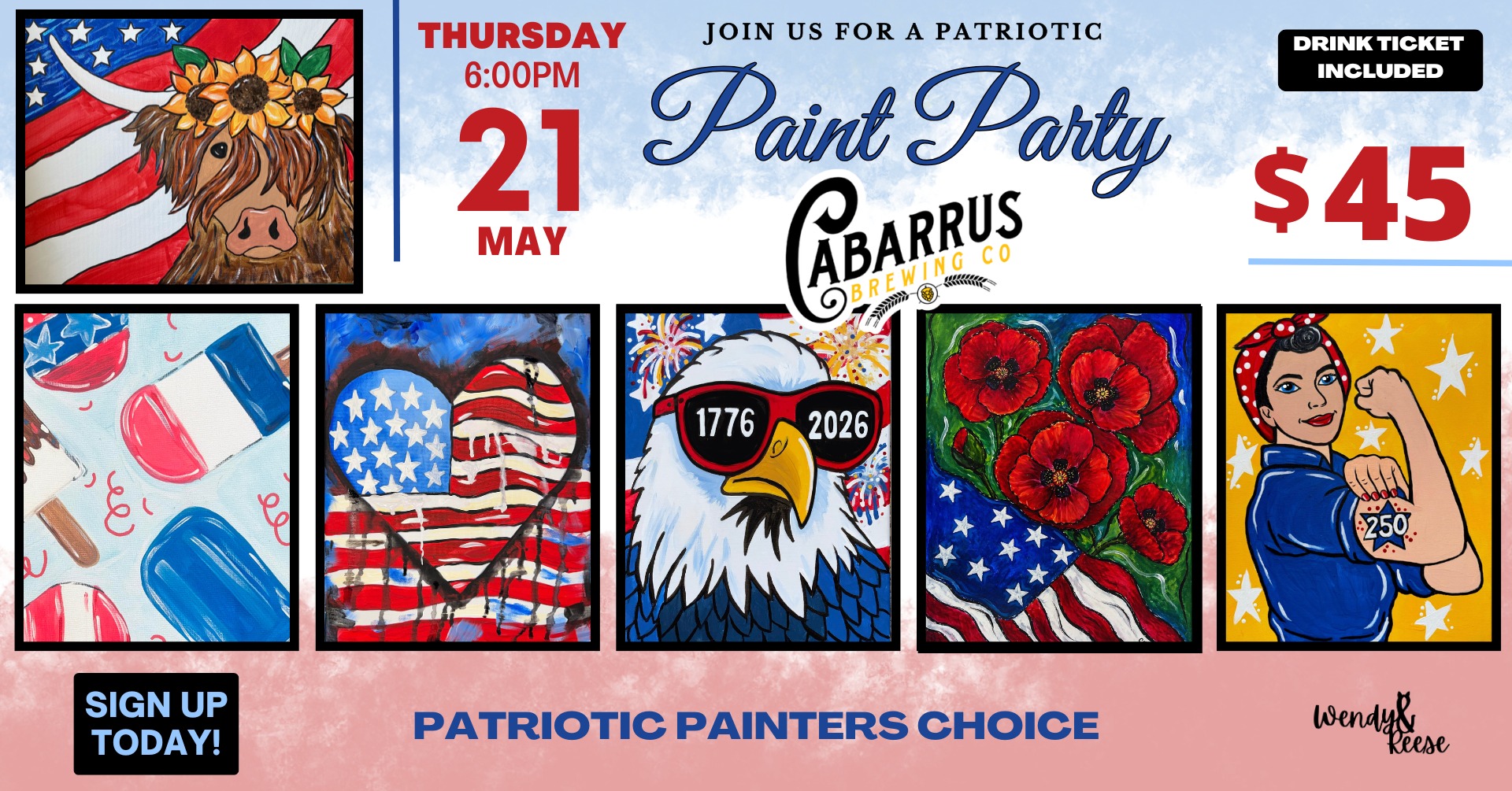 Patriotic Painters Choice Party at Cabarrus Brewing Company