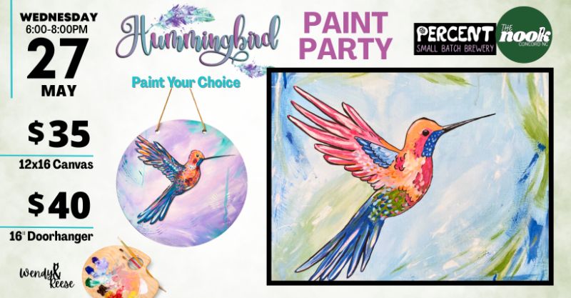 Hummingbird Paint Party at Percent - The Nook Concord