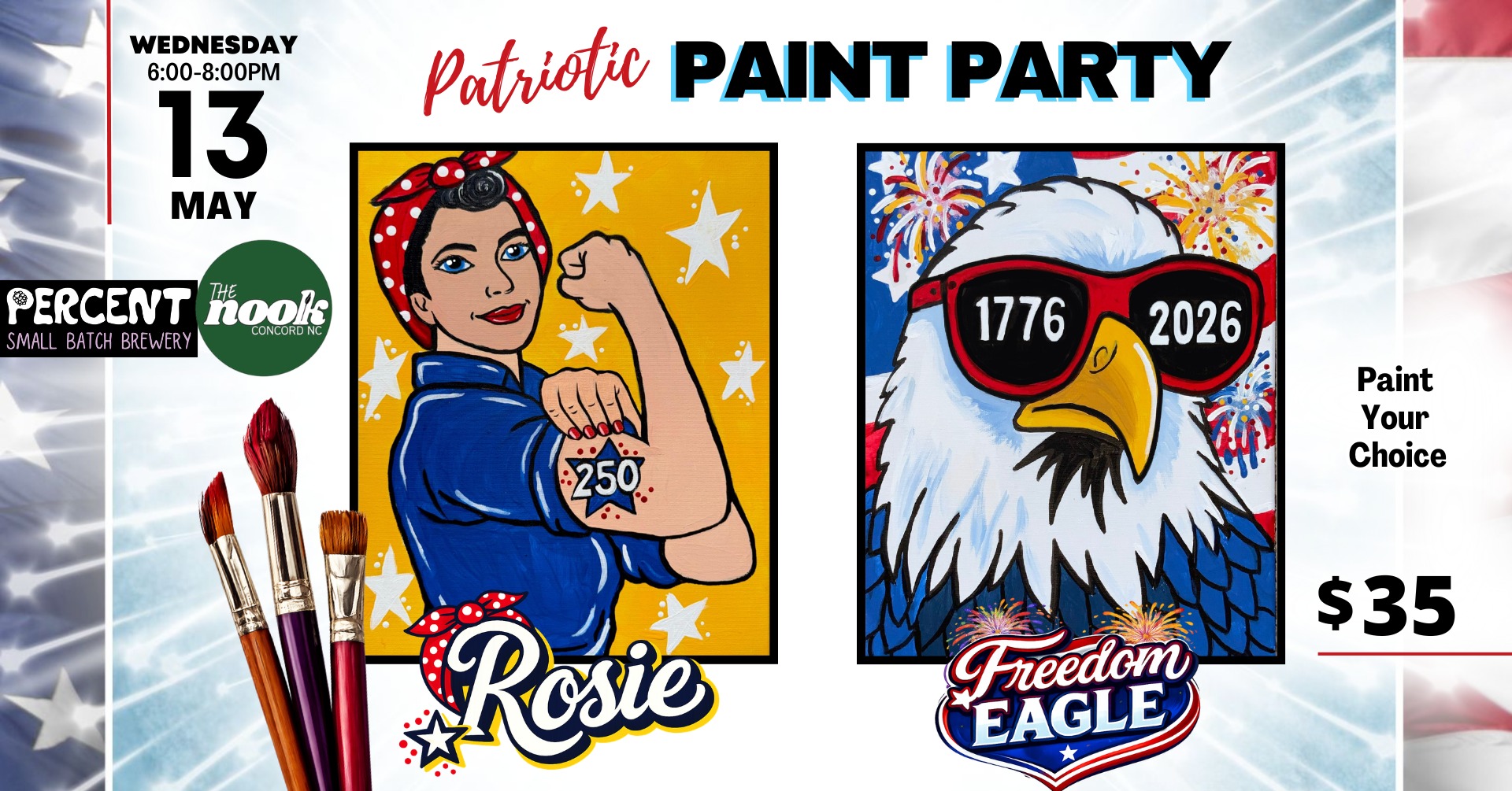 Patriotic Paint Party at Percent The Nook Concord