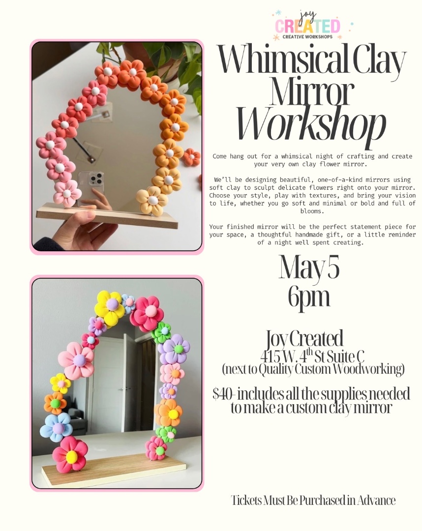Whimsical Clay Flower Mirrors