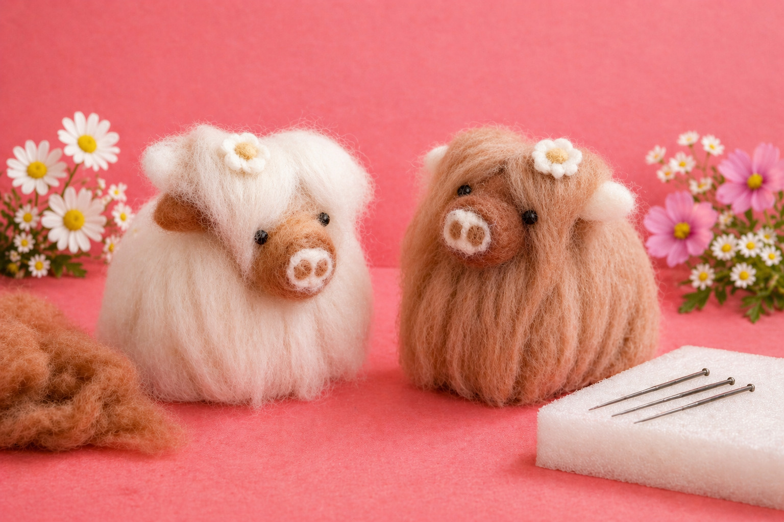 Needle Felted Highland Cow - Craft & Sip