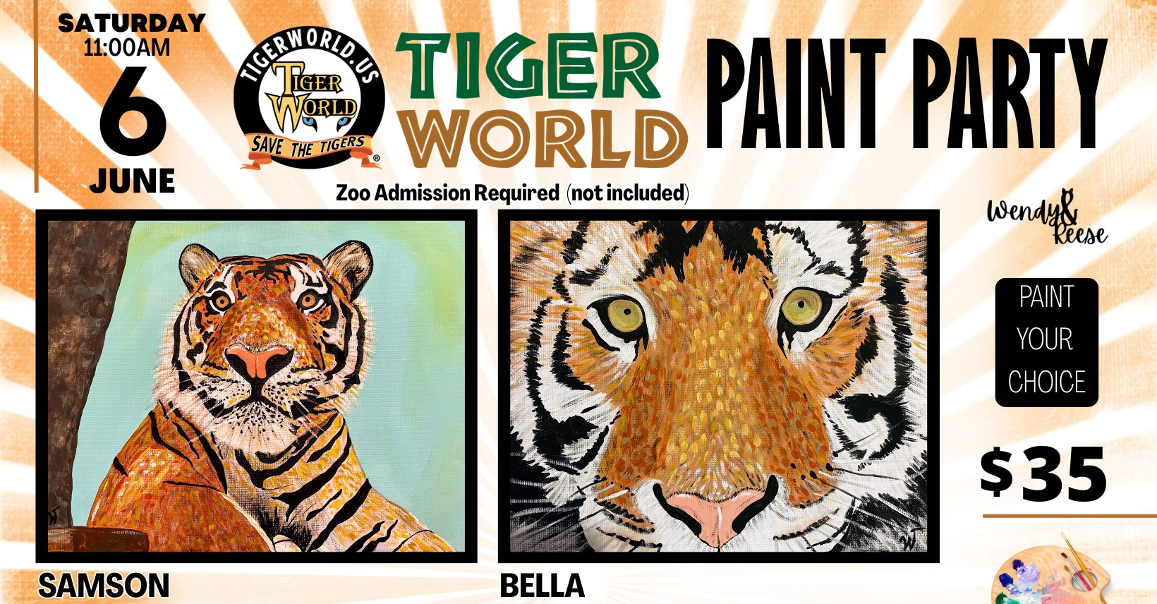 Tiger World Paint Party