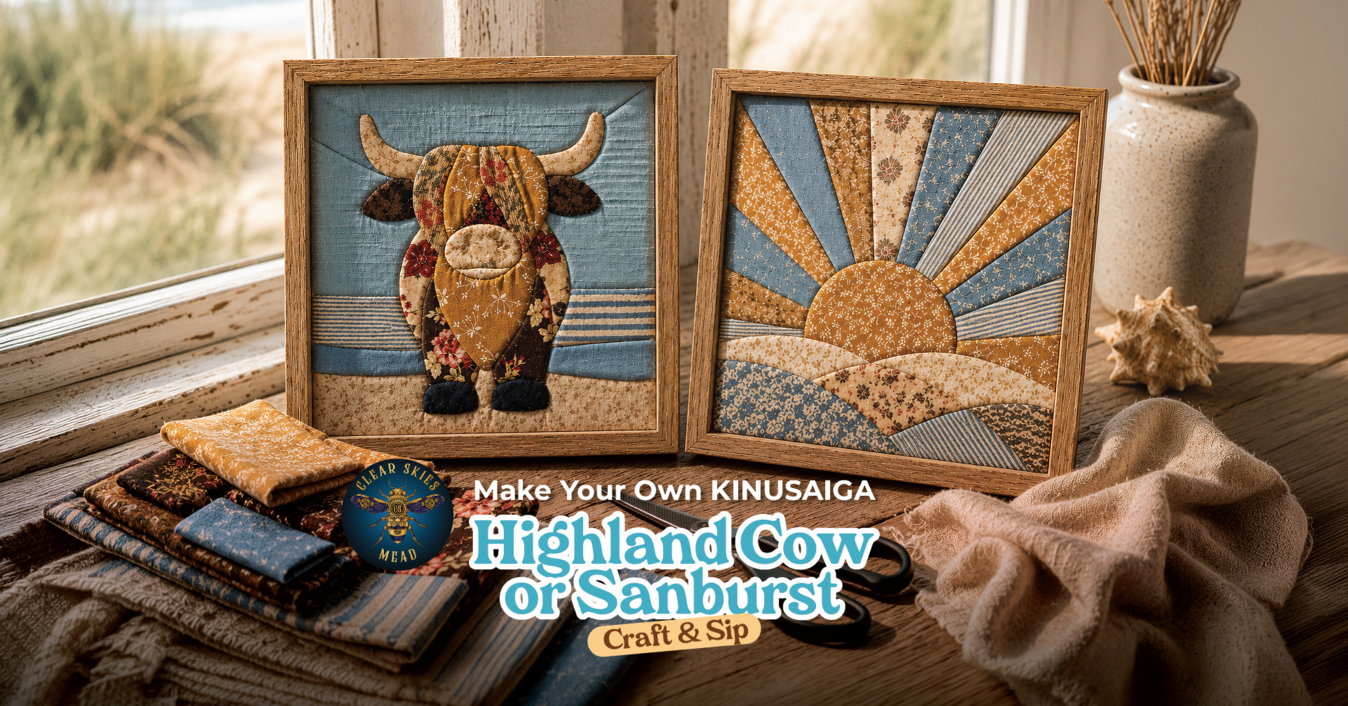 Kinusaiga Highland Cow or Sunburst - Craft & Sip