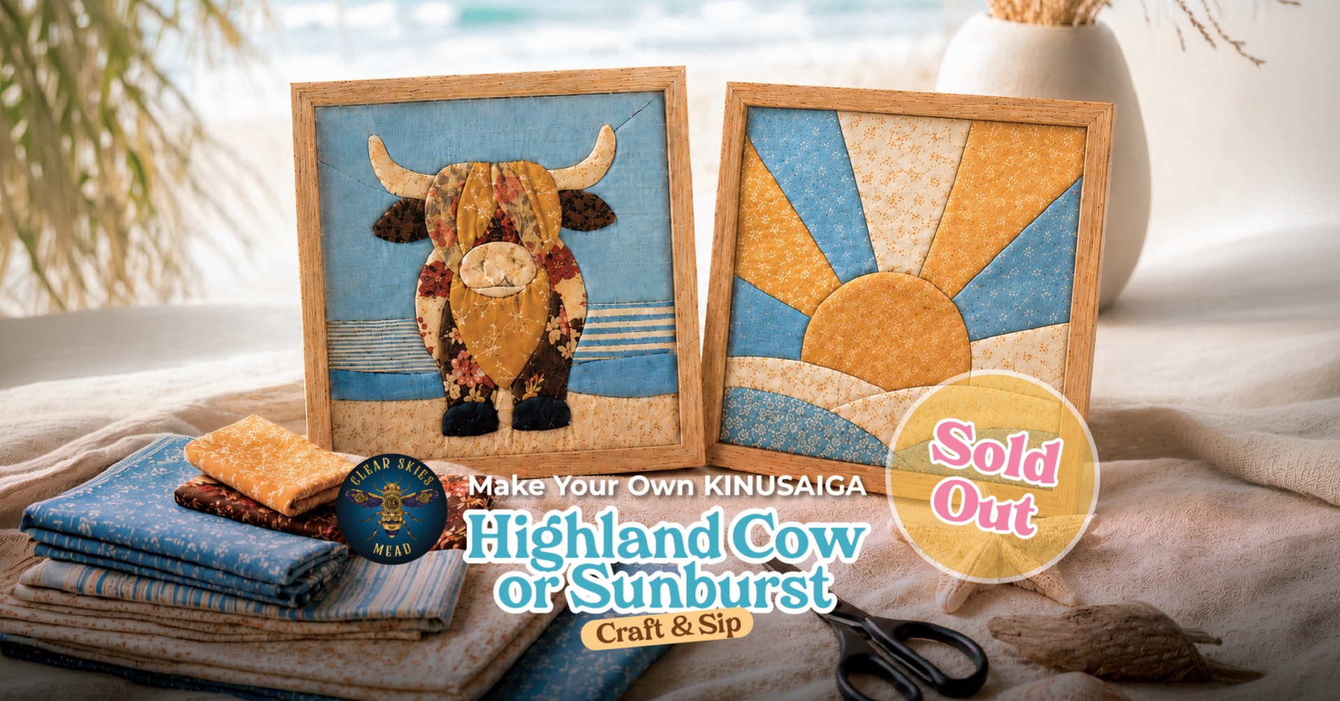 Kinusaiga Highland Cow or Sunburst - Craft & Sip