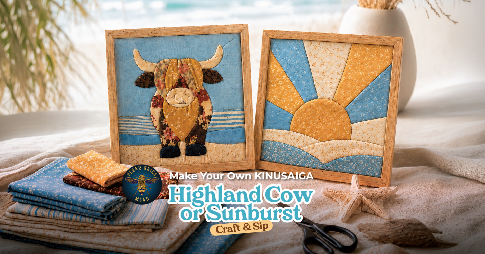 Kinusaiga Highland Cow or Sunburst - Craft & Sip