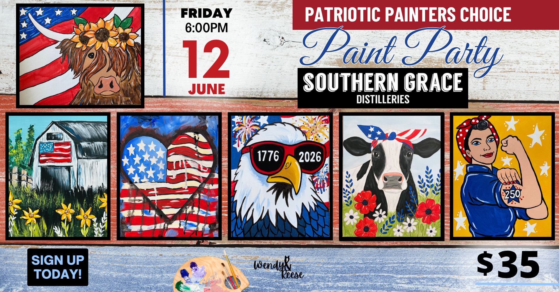 Patriotic Painters Choice Party at Southern Grace Distilleries