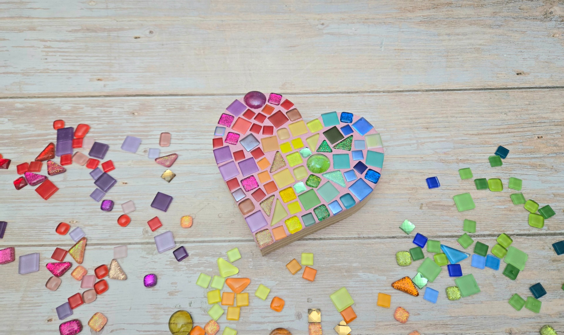 Make Your Own Mosaic Glass Heart - Virtual Party Make Your Own Mosaic Glass Heart - Virtual Party