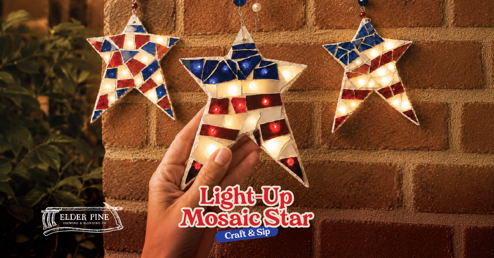 Light-Up Mosaic Star - Craft & Sip at Elder Pine Light-Up Mosaic Star - Craft & Sip at Elder Pine