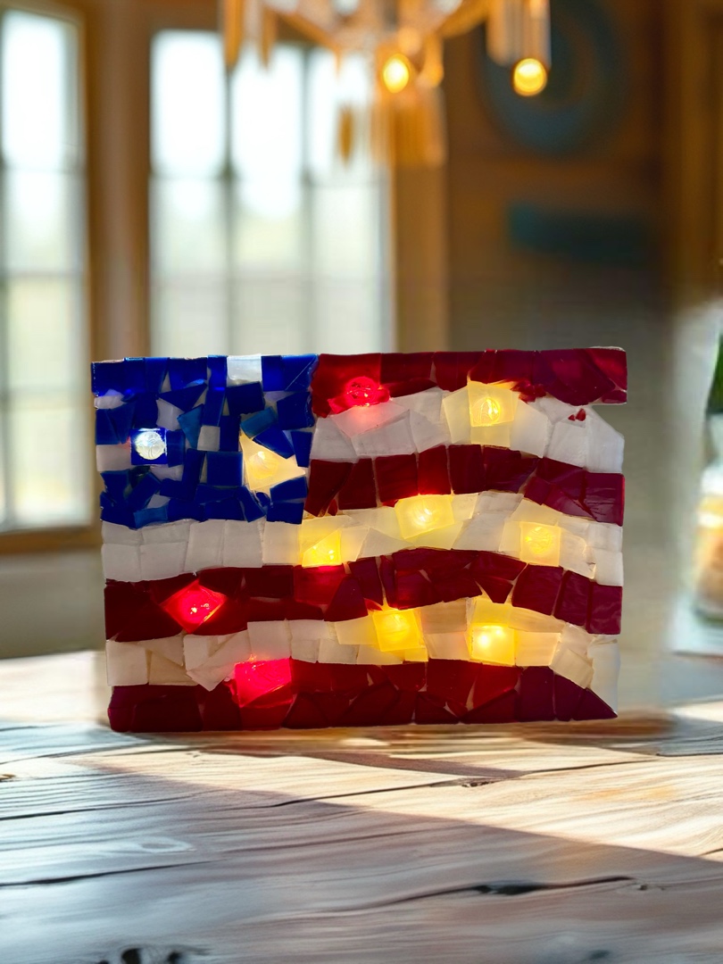 Celebrate summer with a DIY Light up American flag mosaic