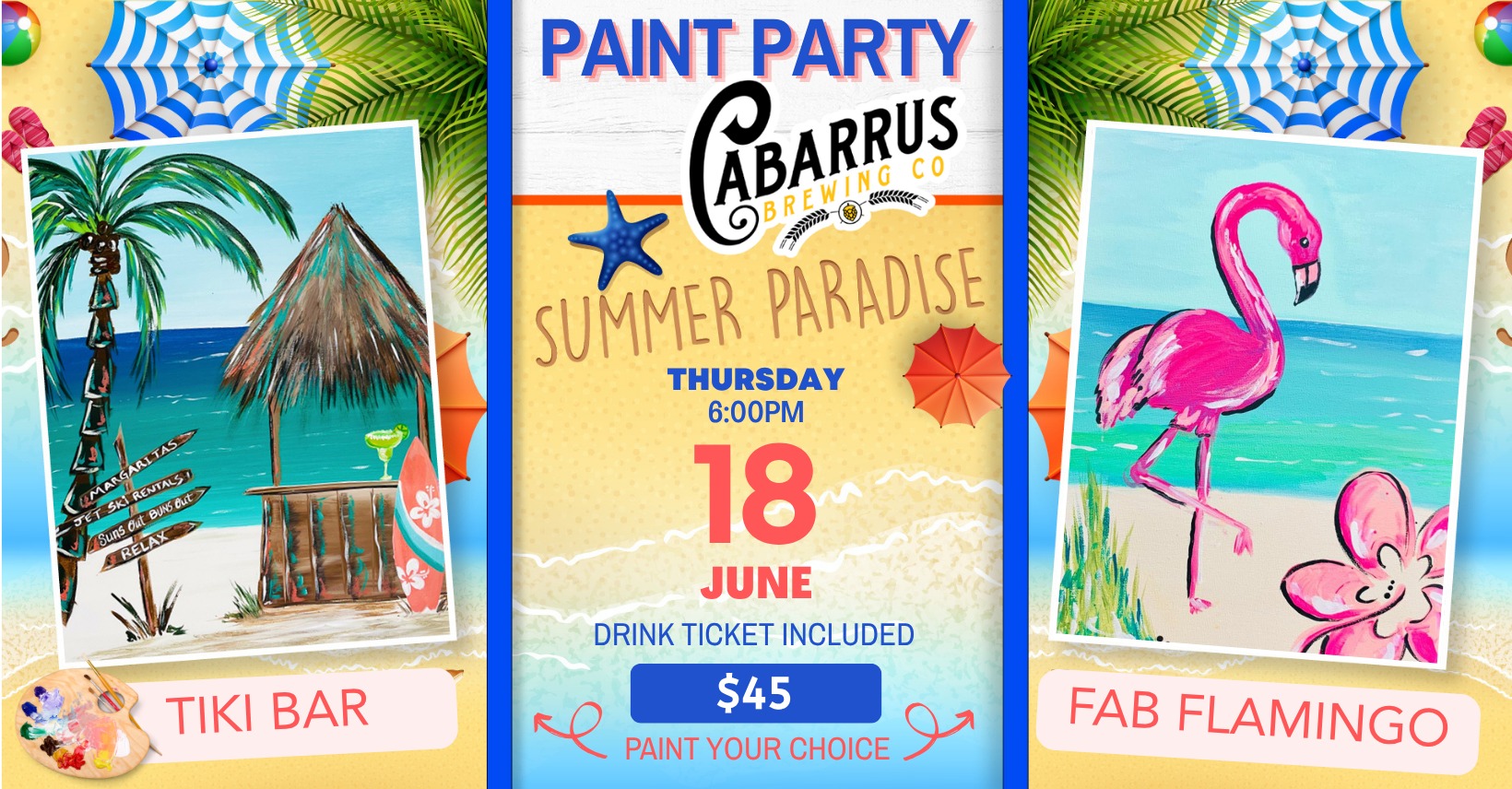 Summer Paradise Paint Party at Cabarrus Brewing Company Summer Paradise Paint Party at Cabarrus Brewing Company