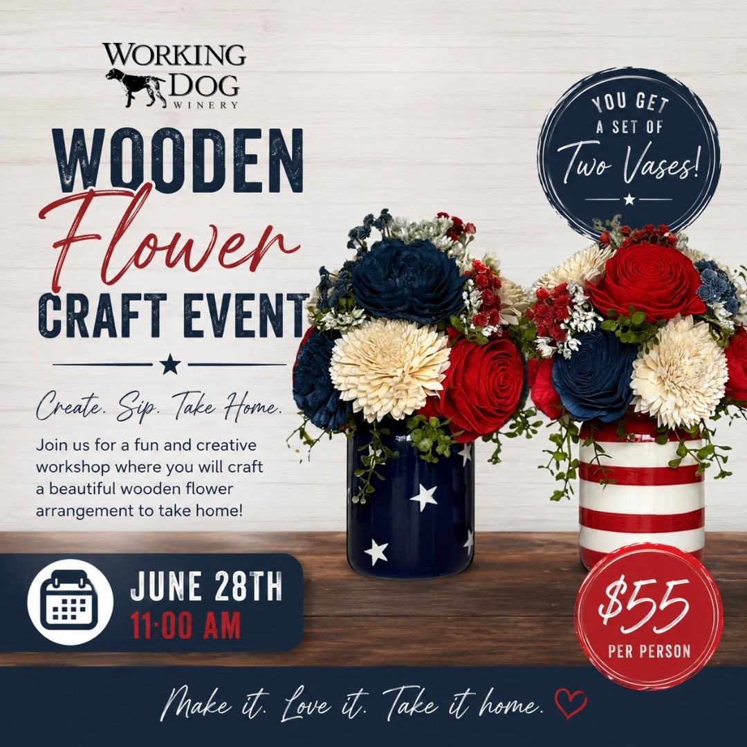 Patriotic Wooden Flower Vases