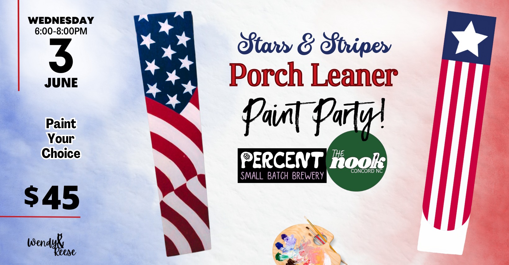 Stars & Stripes Porch Leaner Party at Percent - The Nook Concord
