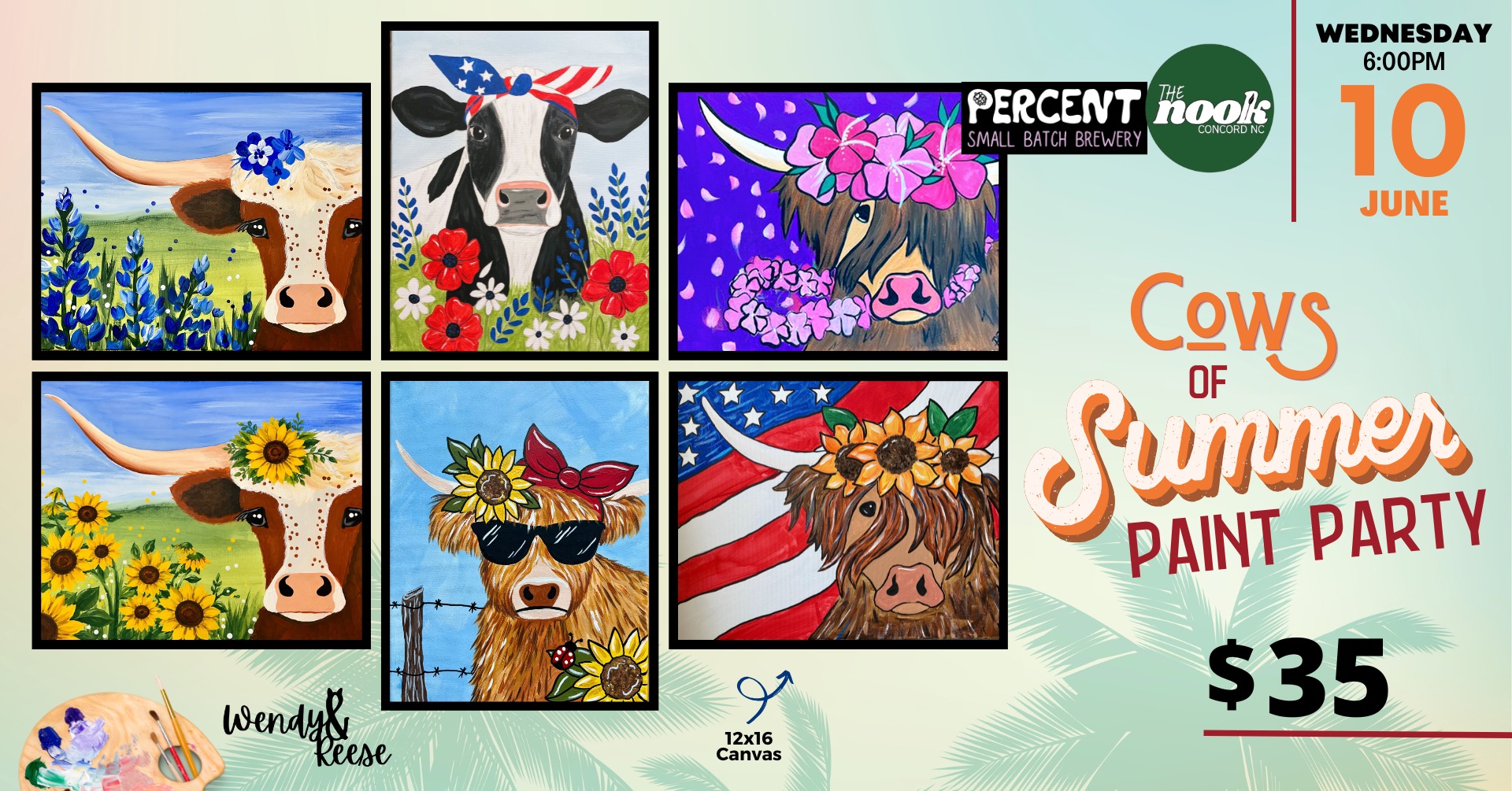 Cows of Summer Paint Party at Percent - The Nook Concord