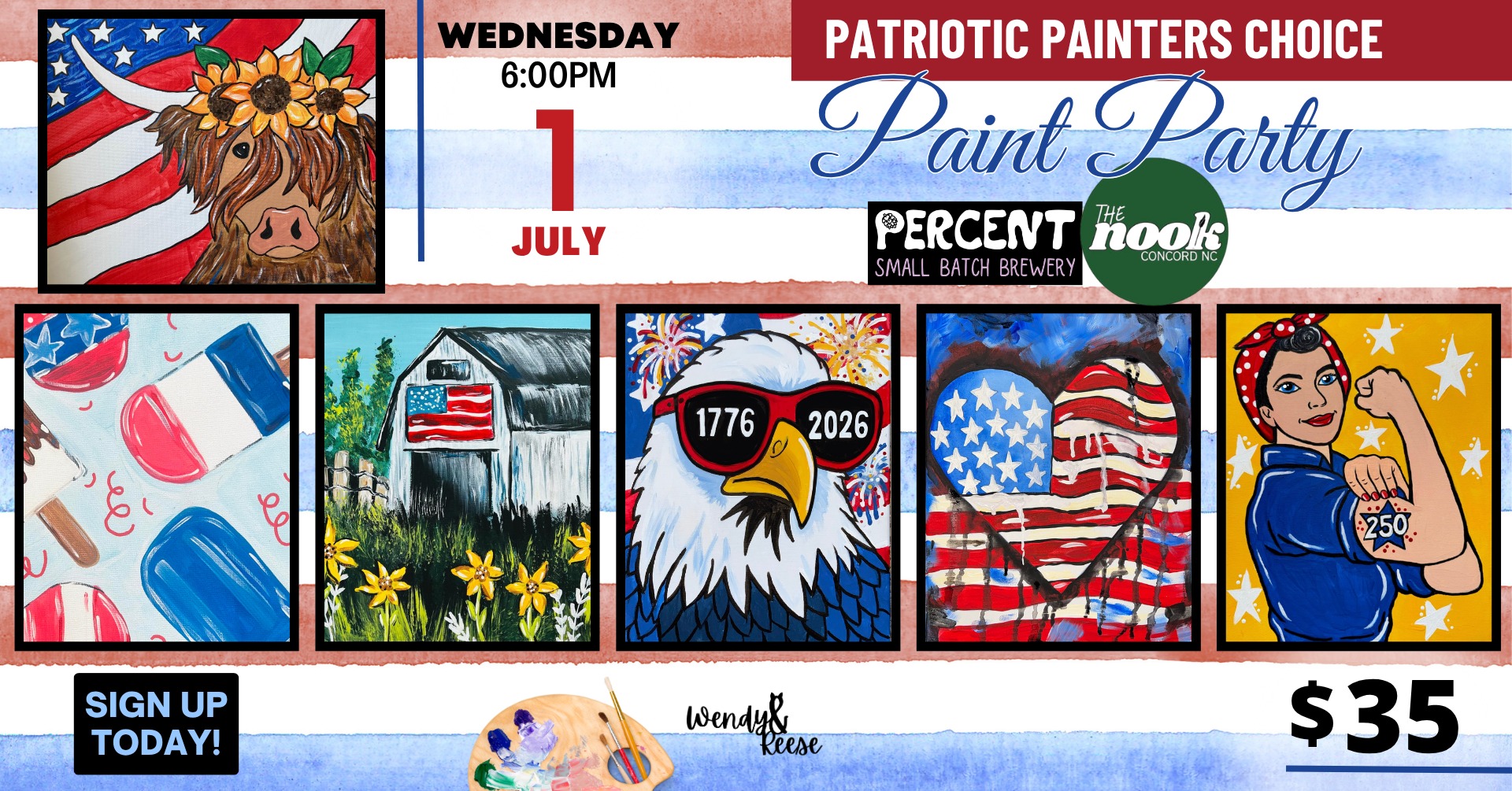 Patriotic Painters Choice Party at Percent - The Nook Concord