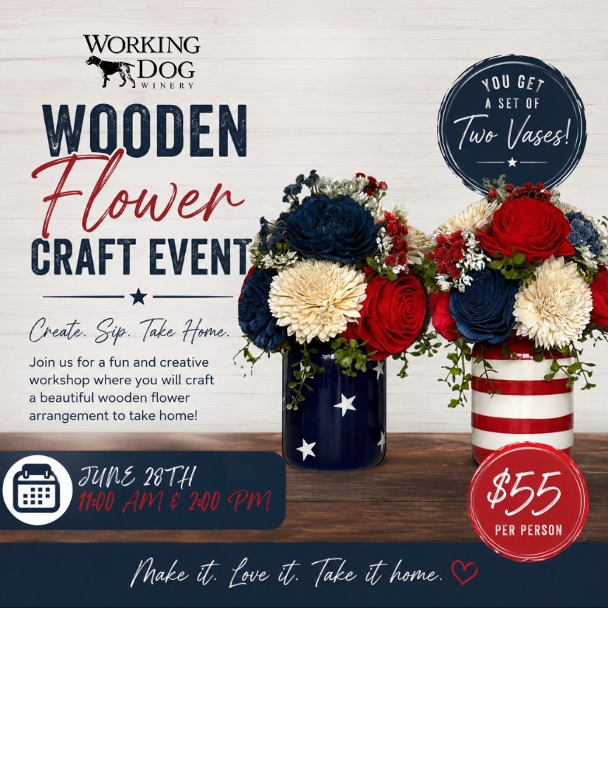 Patriotic Wooden Flower Vases
