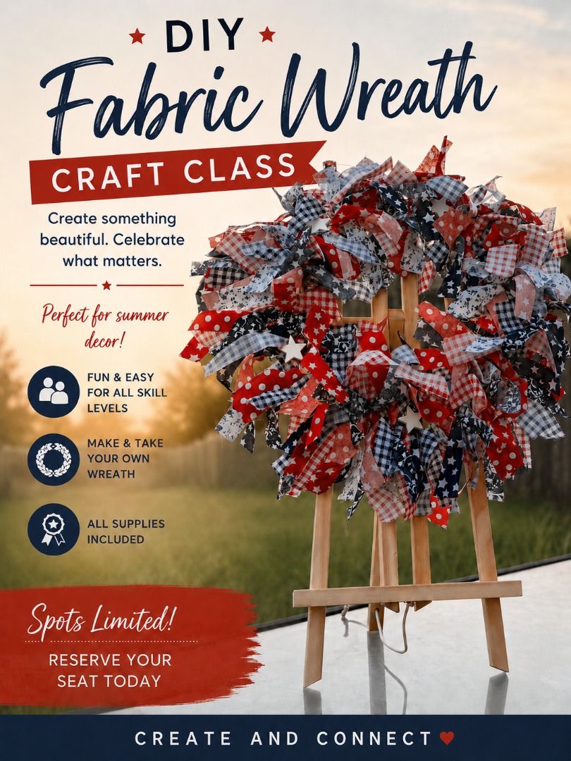 Fabric Wreaths at Kork Wine Bar