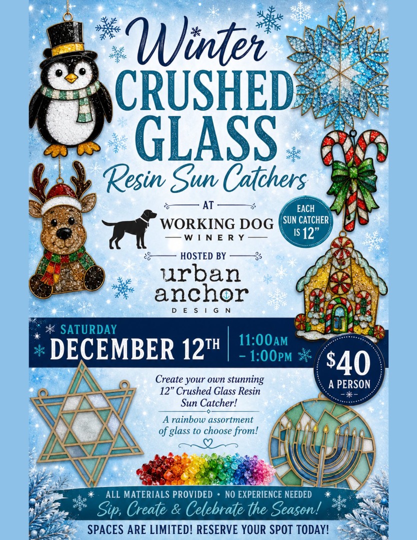 Winter Crushed Glass Resin Sun Catchers