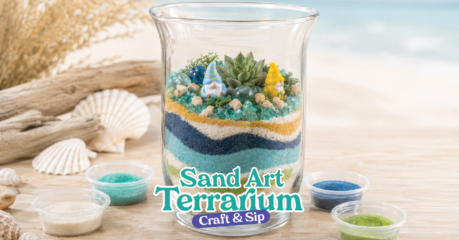 Sand Art Terrarium - Craft & Sip at Vine Alley