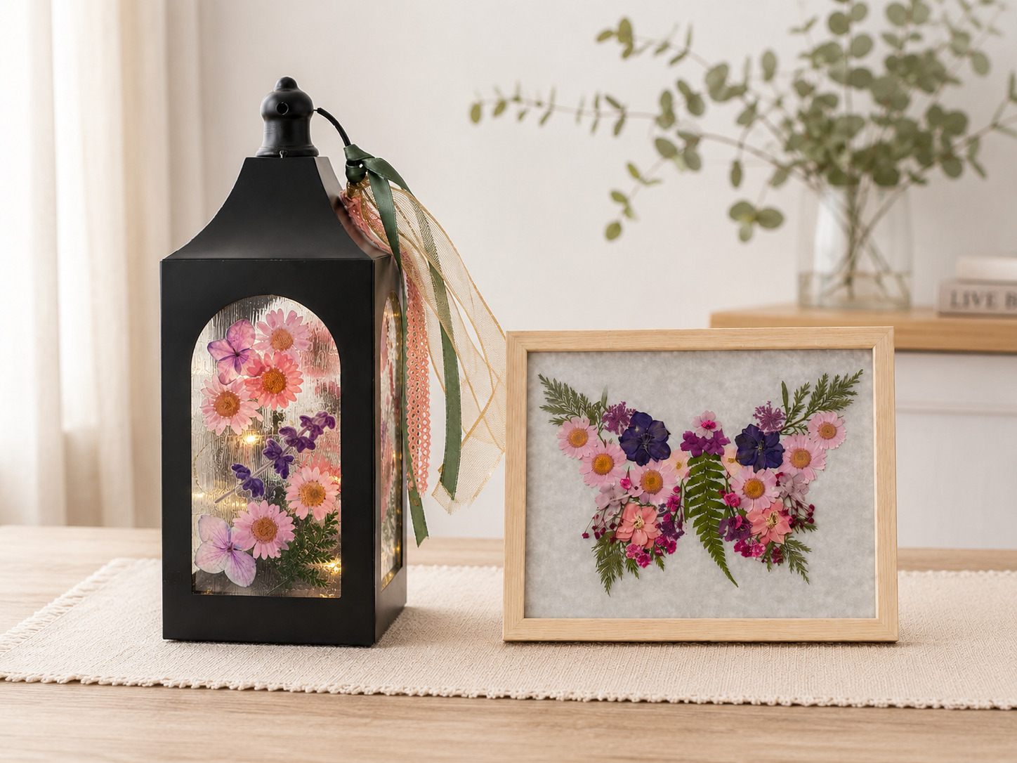 Pressed Flower Lantern OR Framed Flower Art - Craft & Sip