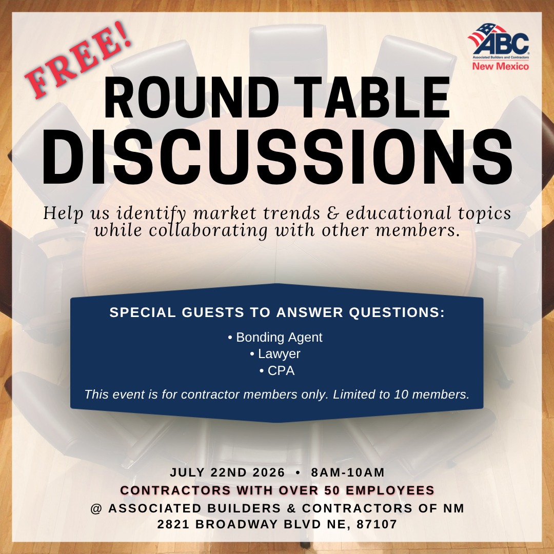 FREE - Round Table Discussion - Members w/ Over 50 Employees FREE - Round Table Discussion - Members w/ Over 50 Employees