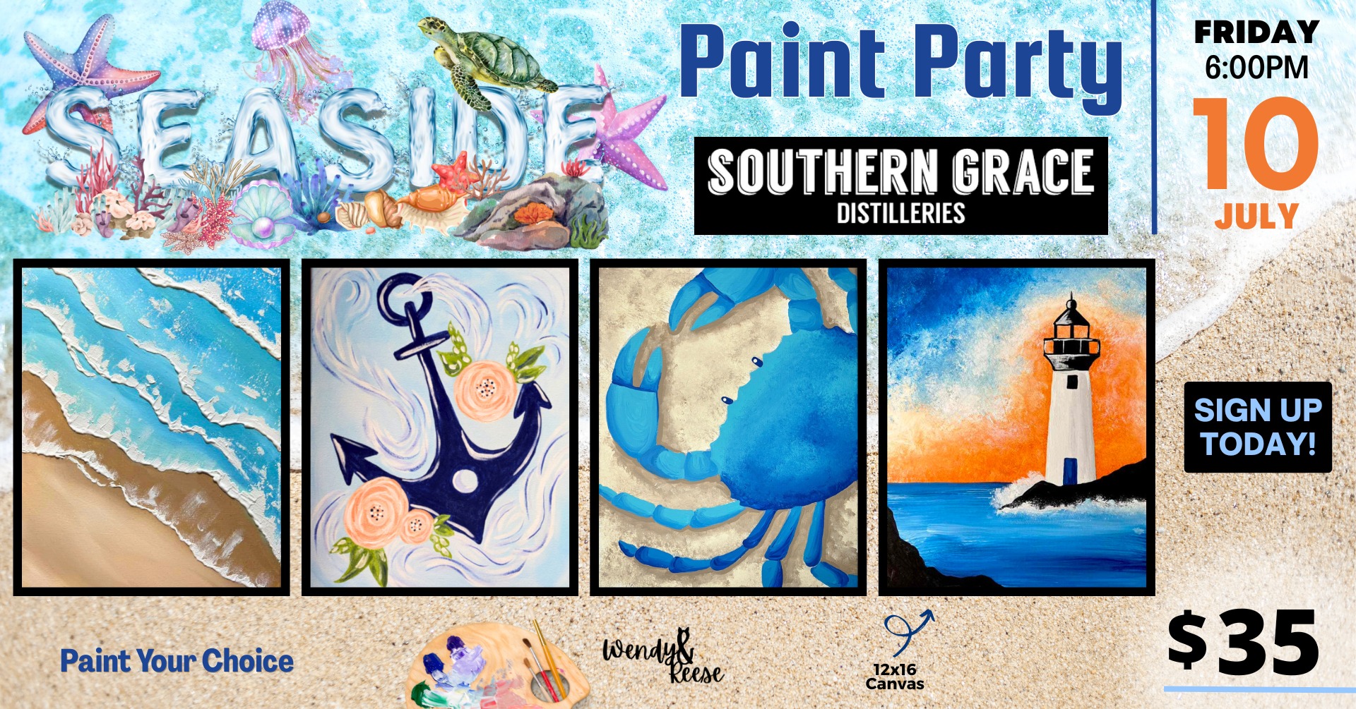 Seaside Paint Party at Southern Grace Distilleries Seaside Paint Party at Southern Grace Distilleries