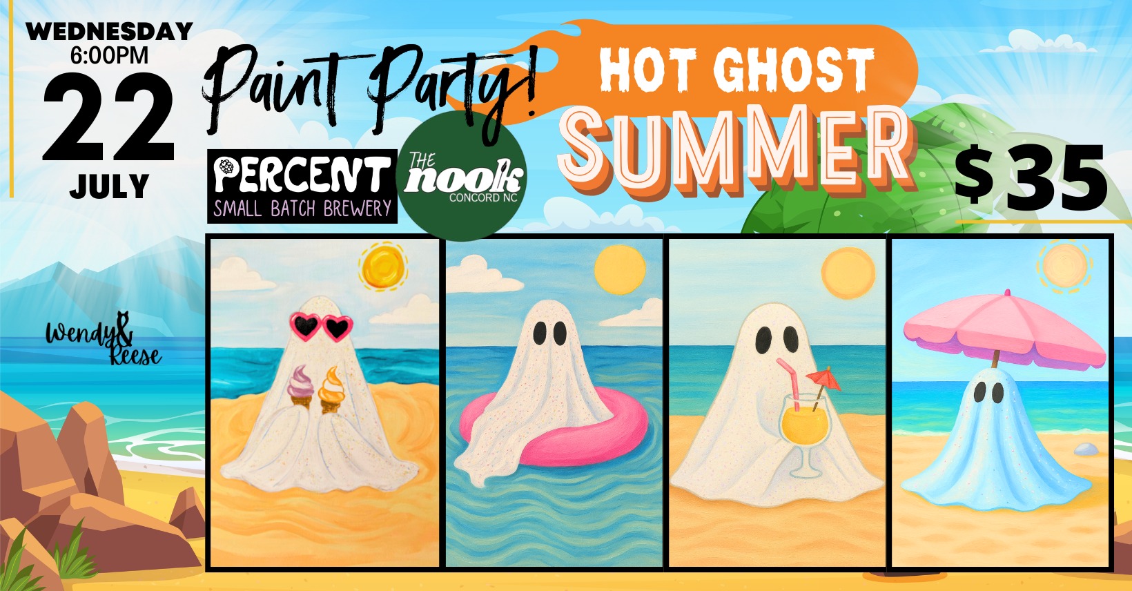 Hot Ghost Summer Paint Party at Percent - The Nook Concord