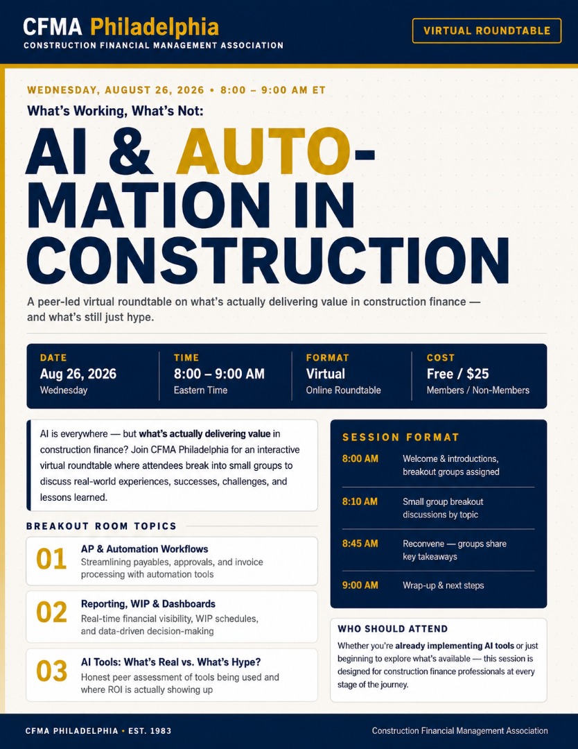 Virtual Meeting - AI & Automation in Construction Finance