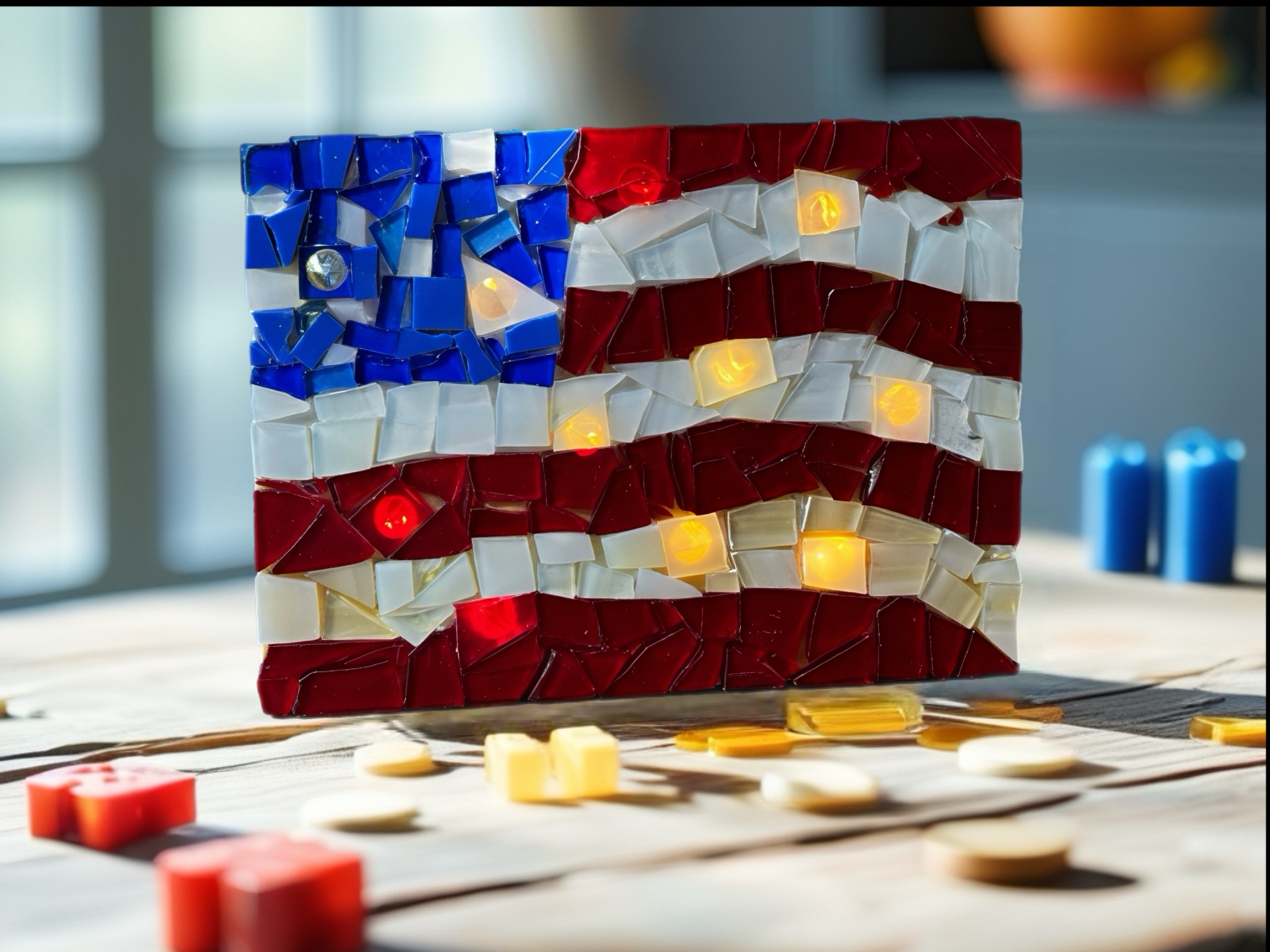 Celebrate summer with a DIY Light up American flag mosaic