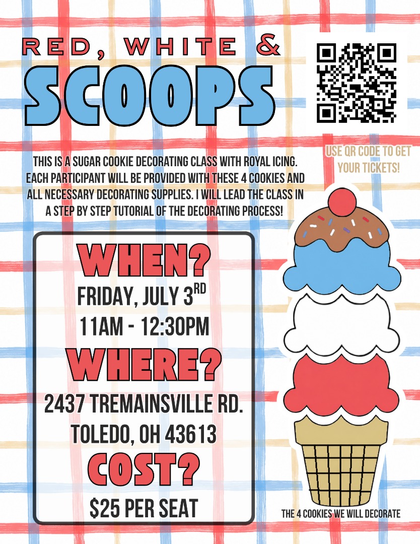 Red, White & Scoops Cookie Decorating Class