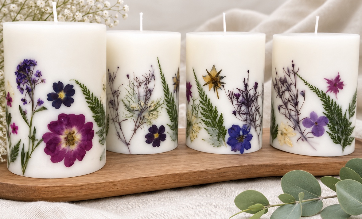 Bloom and Glow, Pressed Flower Candle Workshop