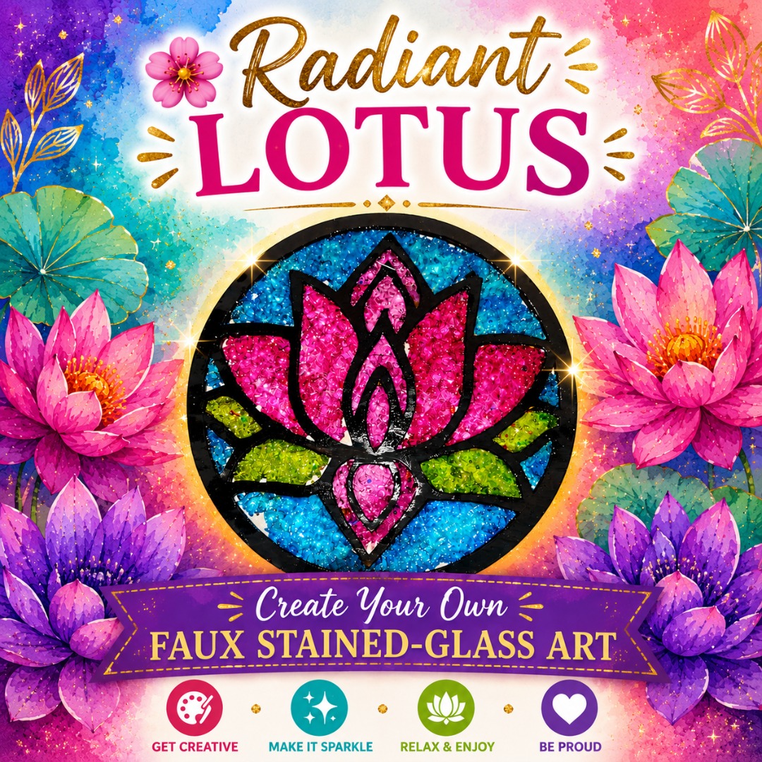 Radiant Lotus! Create Your Own Faux Stained -Glass Art