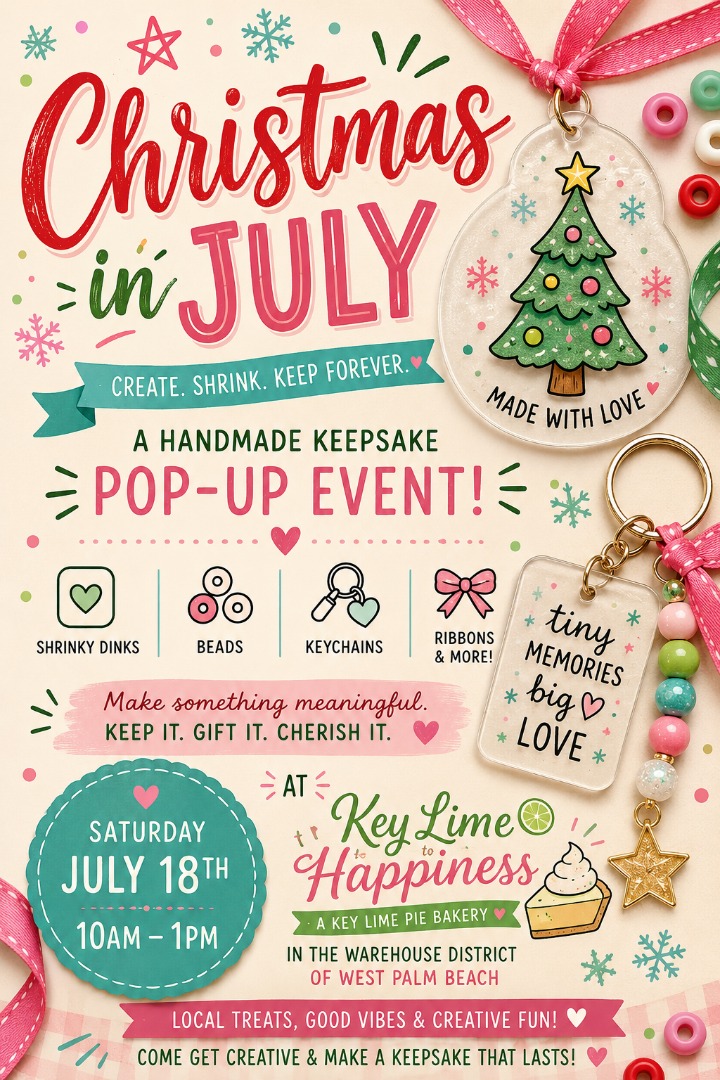 Christmas in July Keepsake Pop-up at Key Lime to Happiness, WPB