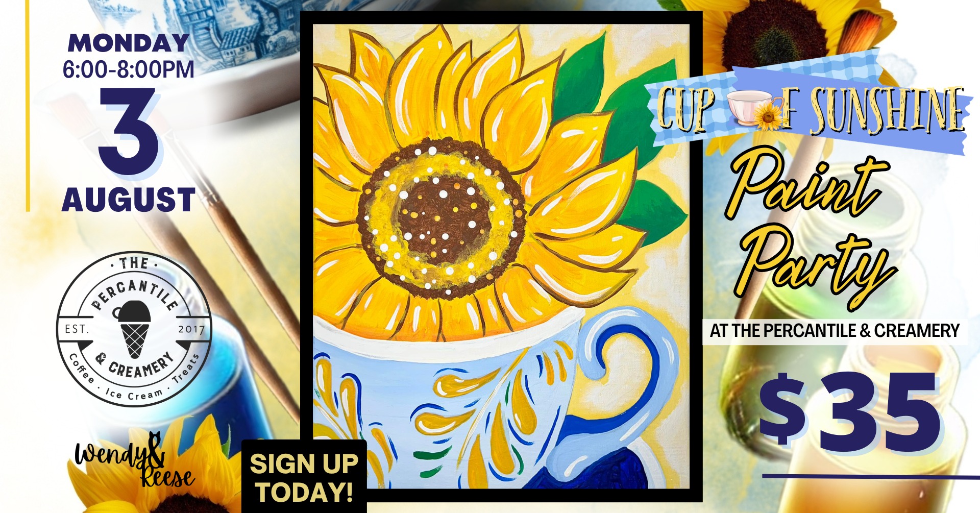 Cup Of Sunshine Paint Party at The Percantile & Creamery
