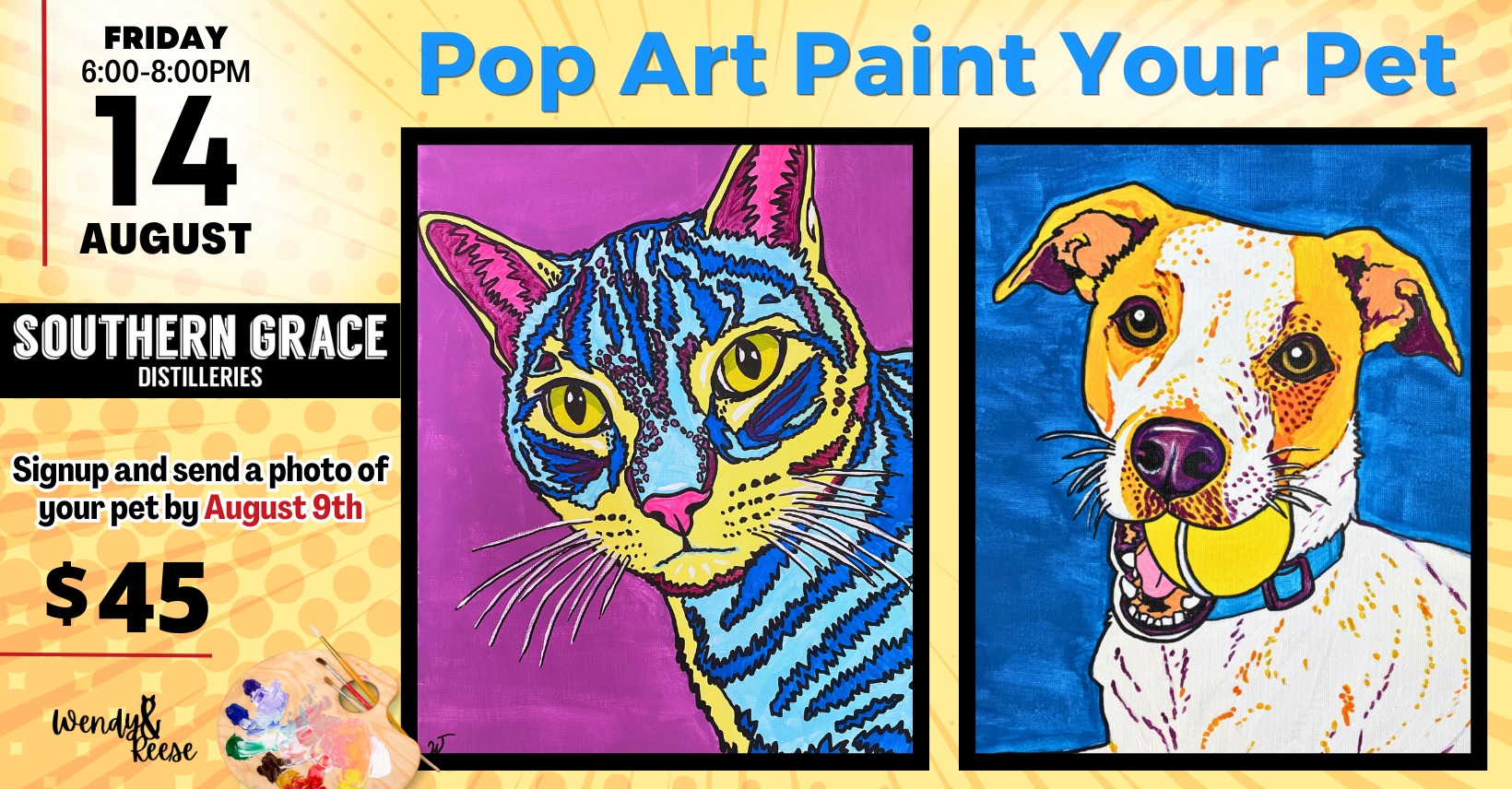 Pop Art Paint Your Pet at Southern Grace Distilleries