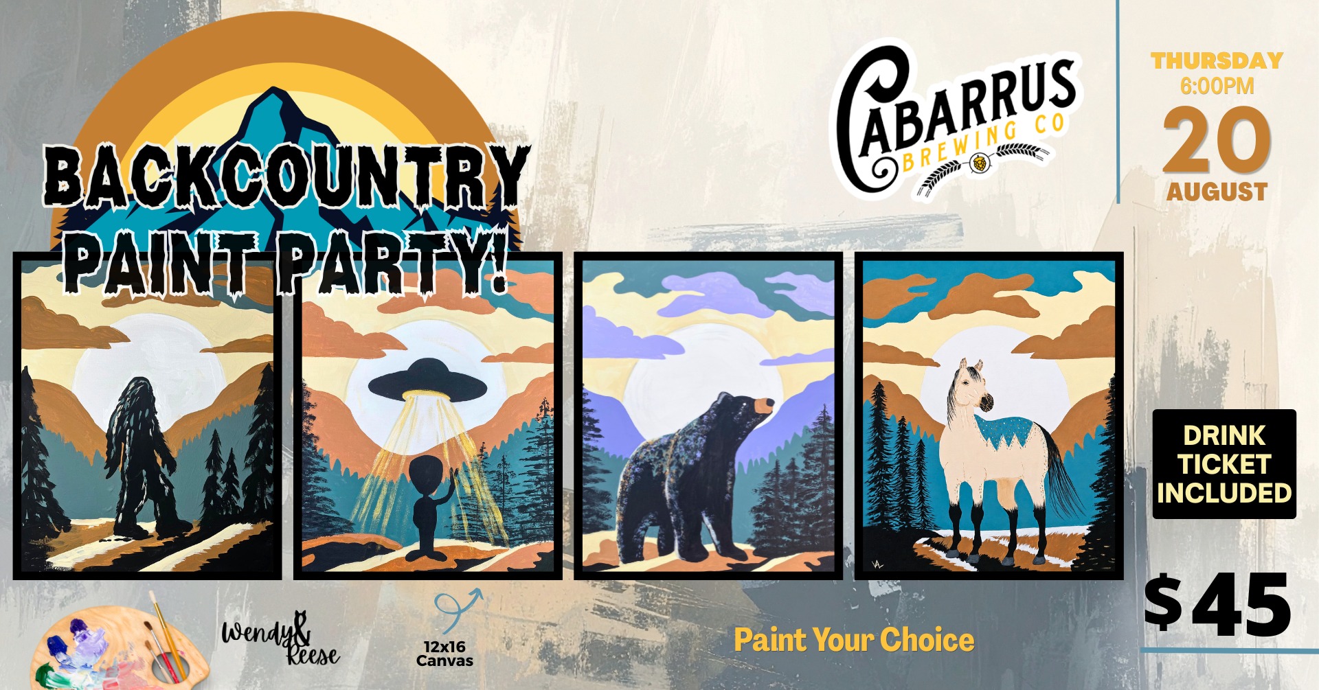 Backcountry Paint Party at Cabarrus Brewing Company
