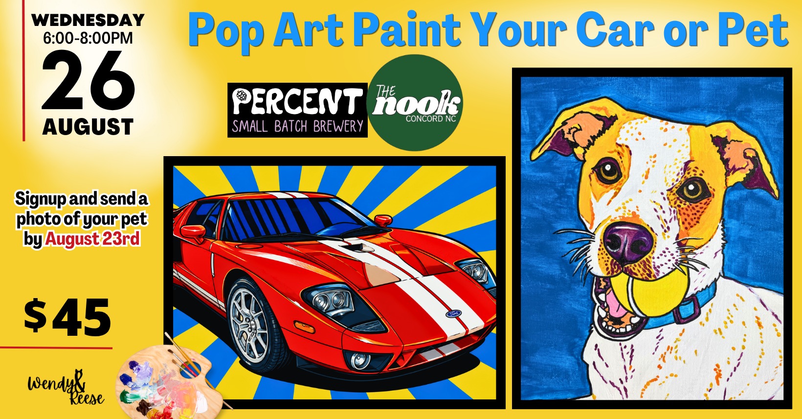 Pop Art Paint Your Car or Pet at Percent The Nook Concord