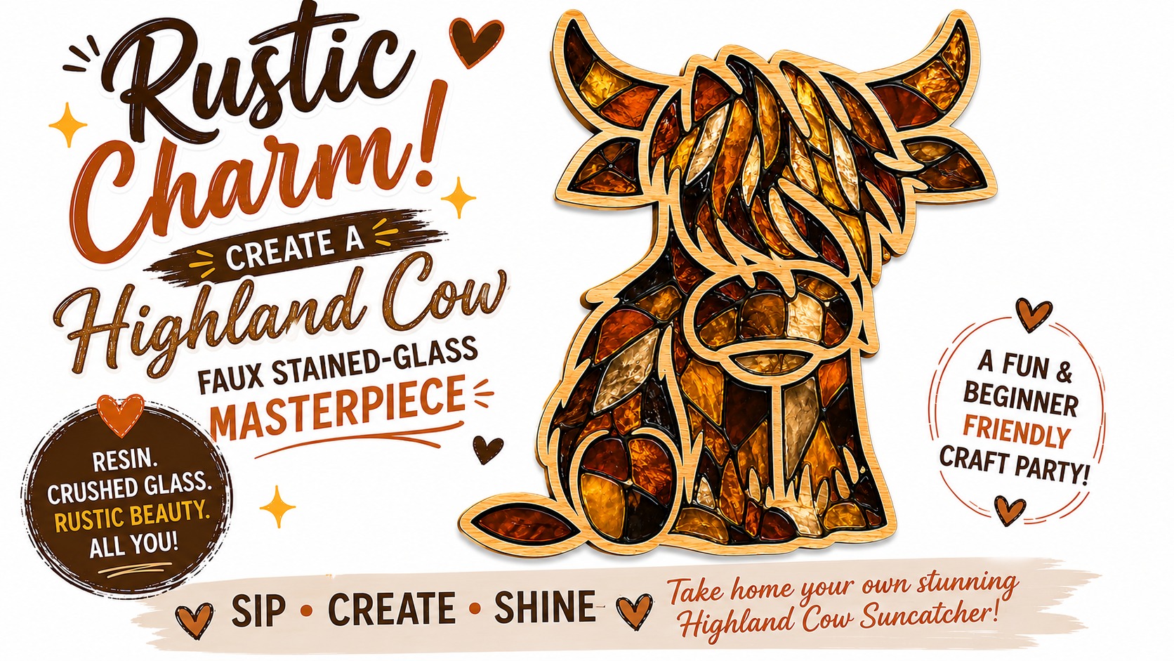 Rustic Charm! Create a Highland Cow Faux Stained-Glass Masterpiec