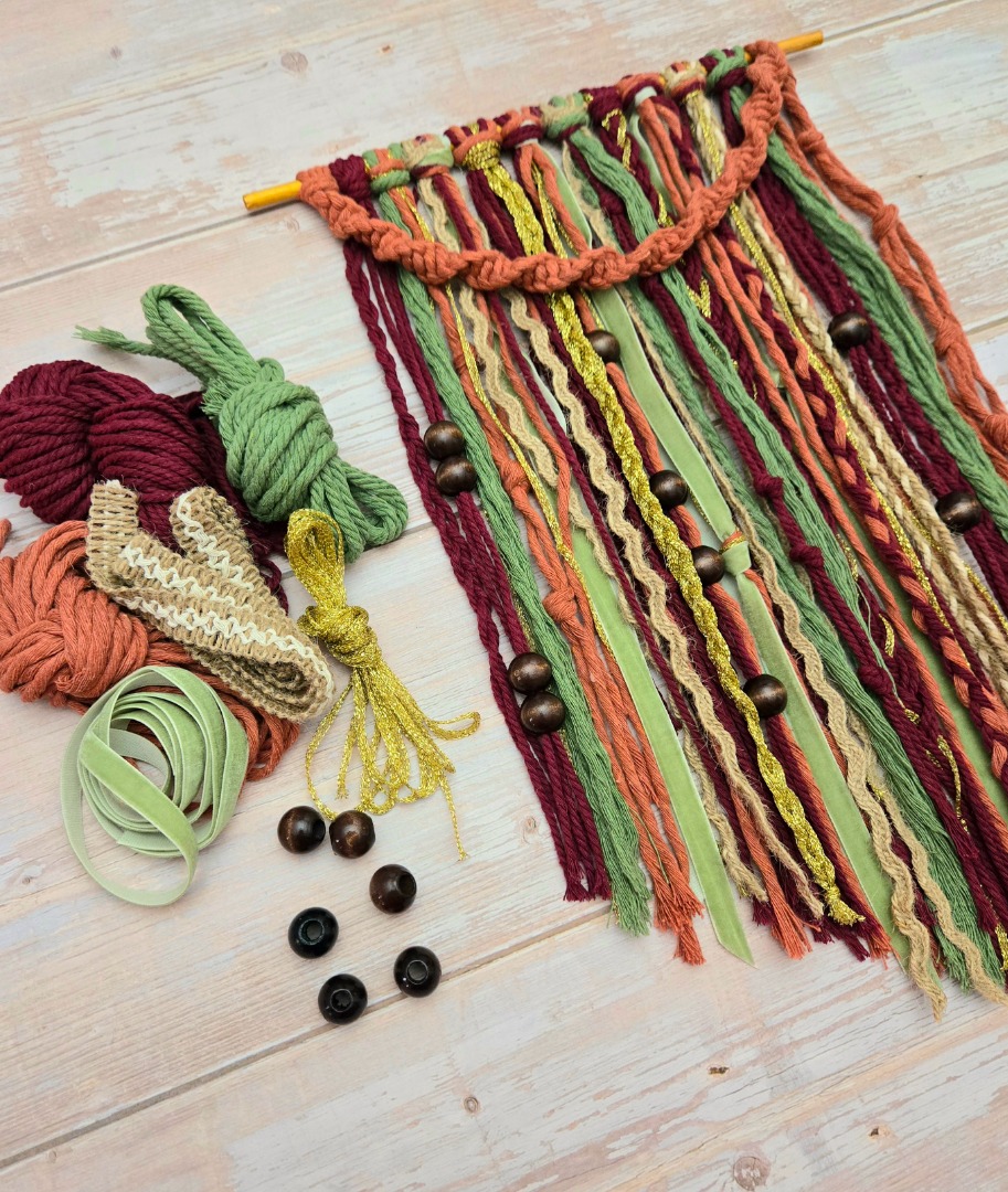 Fall Macramé Wall Hanging at Trash Hawk Tavern