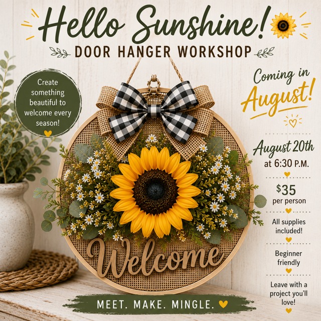 Hello Sunshine Door Hanger Workshop