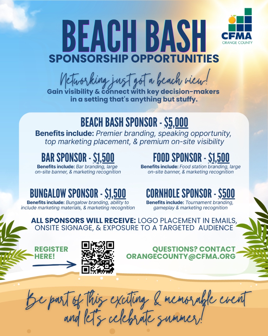 Sponsorship Opportunities - CFMA Orange County Beach Bash