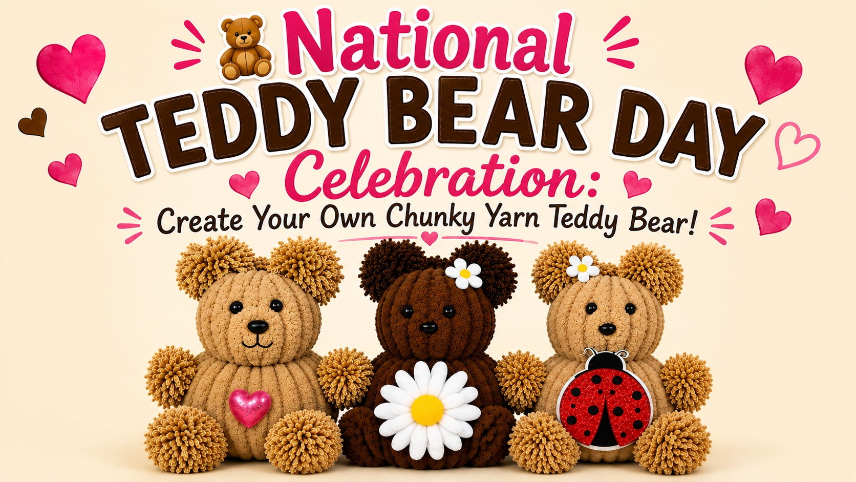 National Teddy Bear Day! Create Your Own Chunky Yarn Teddy Bear
