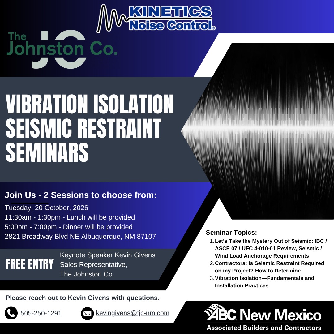 Vibration Isolation & Seismic Restraint - Dinner Seminar